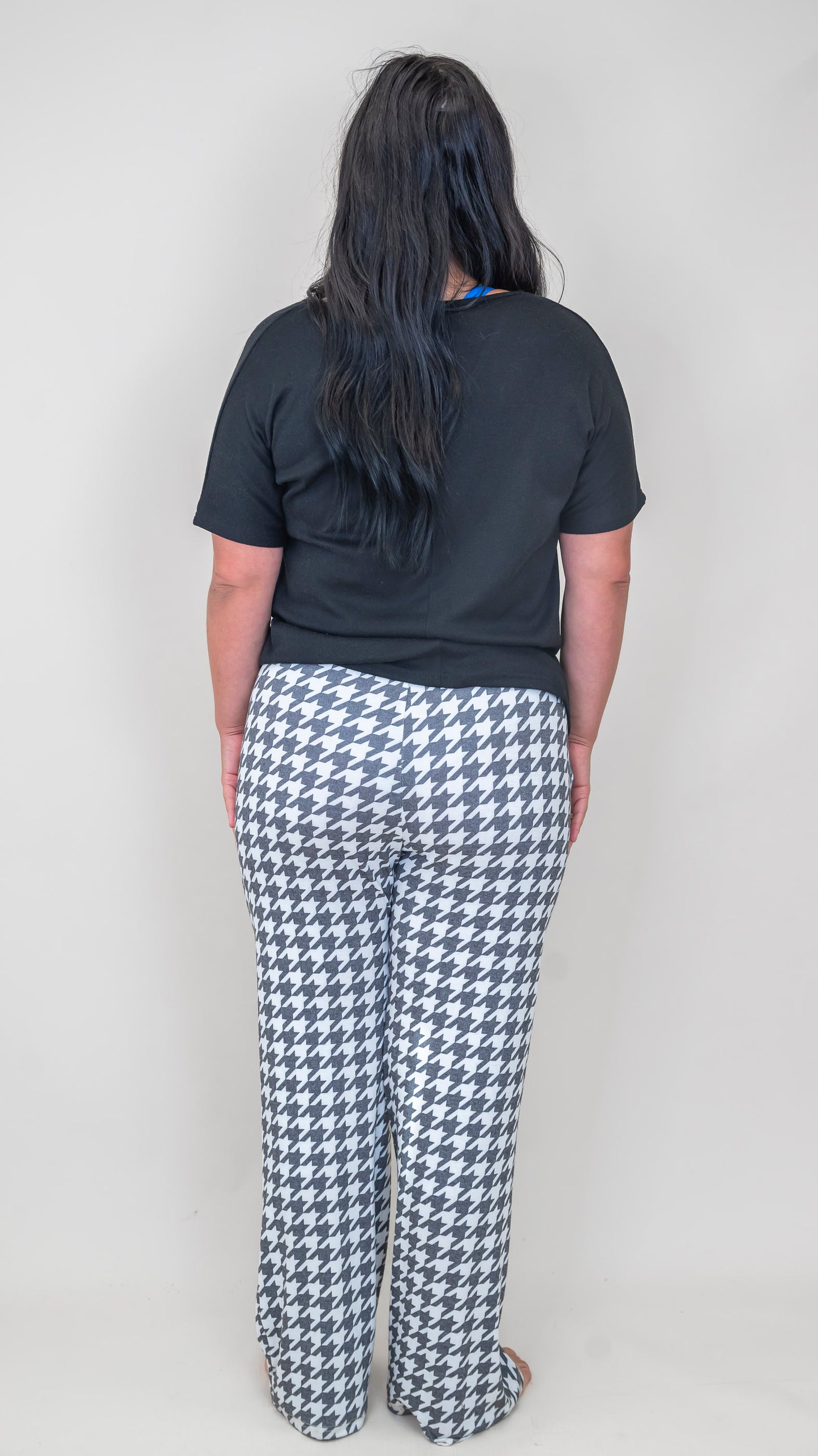 Black Houndstooth Pajama Pant Set by Salty Wave (TOP & BOTTOM)