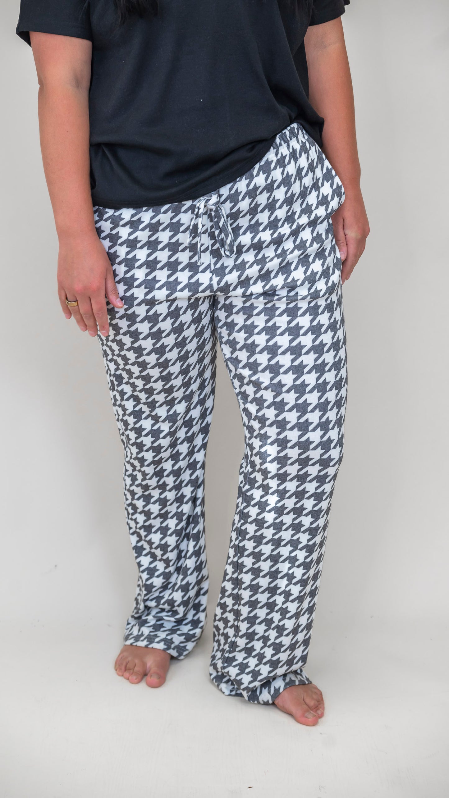 Black Houndstooth Pajama Pant Set by Salty Wave (TOP & BOTTOM)