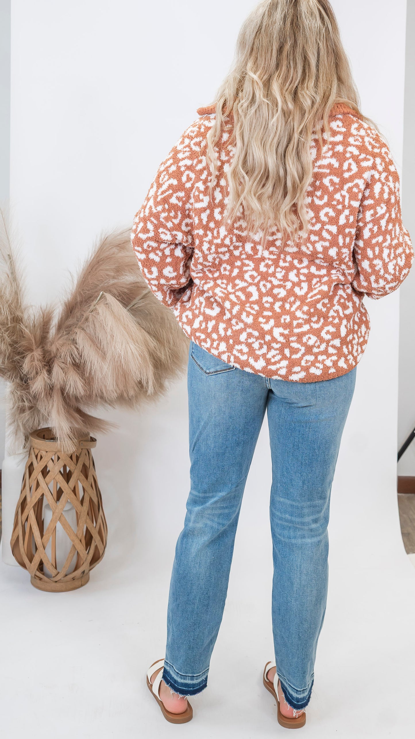 Cheetah 1/2 Mock Neck Dreamer Pullover | Salty Wave*