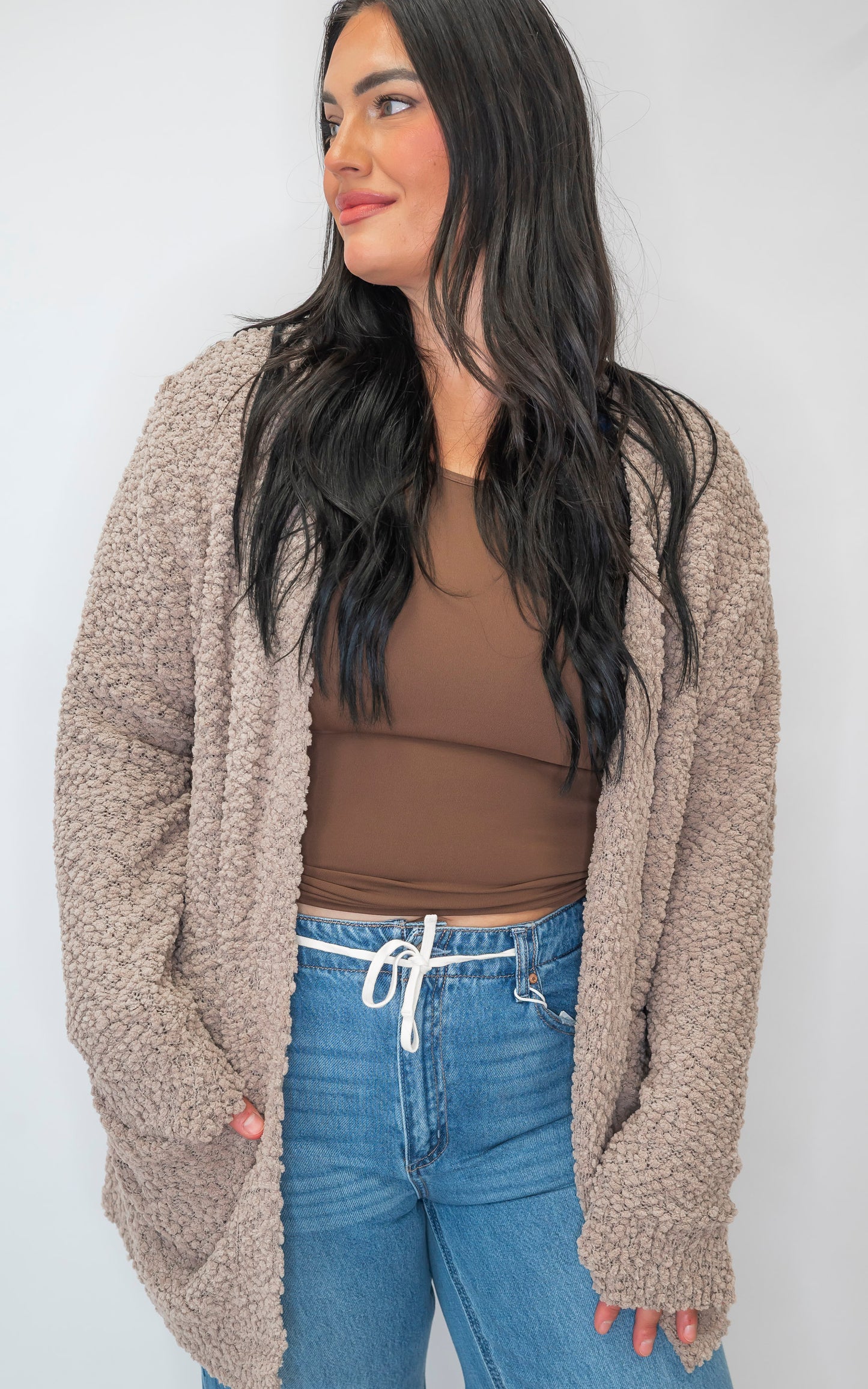 The Jennifer Popcorn Sweater Cardigan With Pockets | Zenana (8 COLORS) *DEAL*