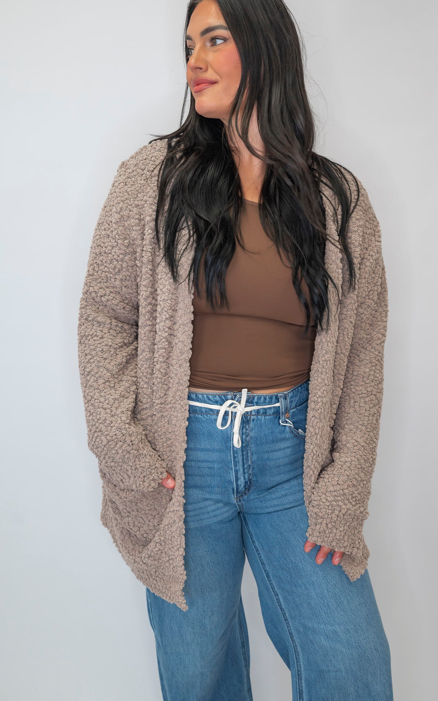 The Jennifer Popcorn Sweater Cardigan With Pockets | Zenana (8 COLORS) *DEAL*