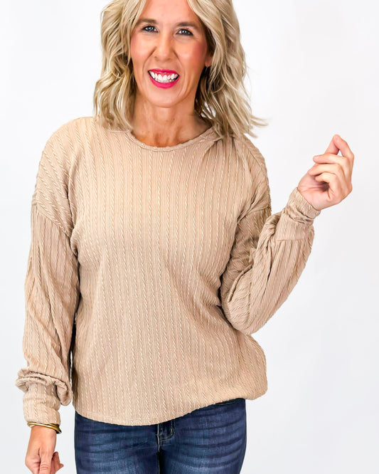 The Raphaela Cable Knit Hoodie Top (2 COLORS)
