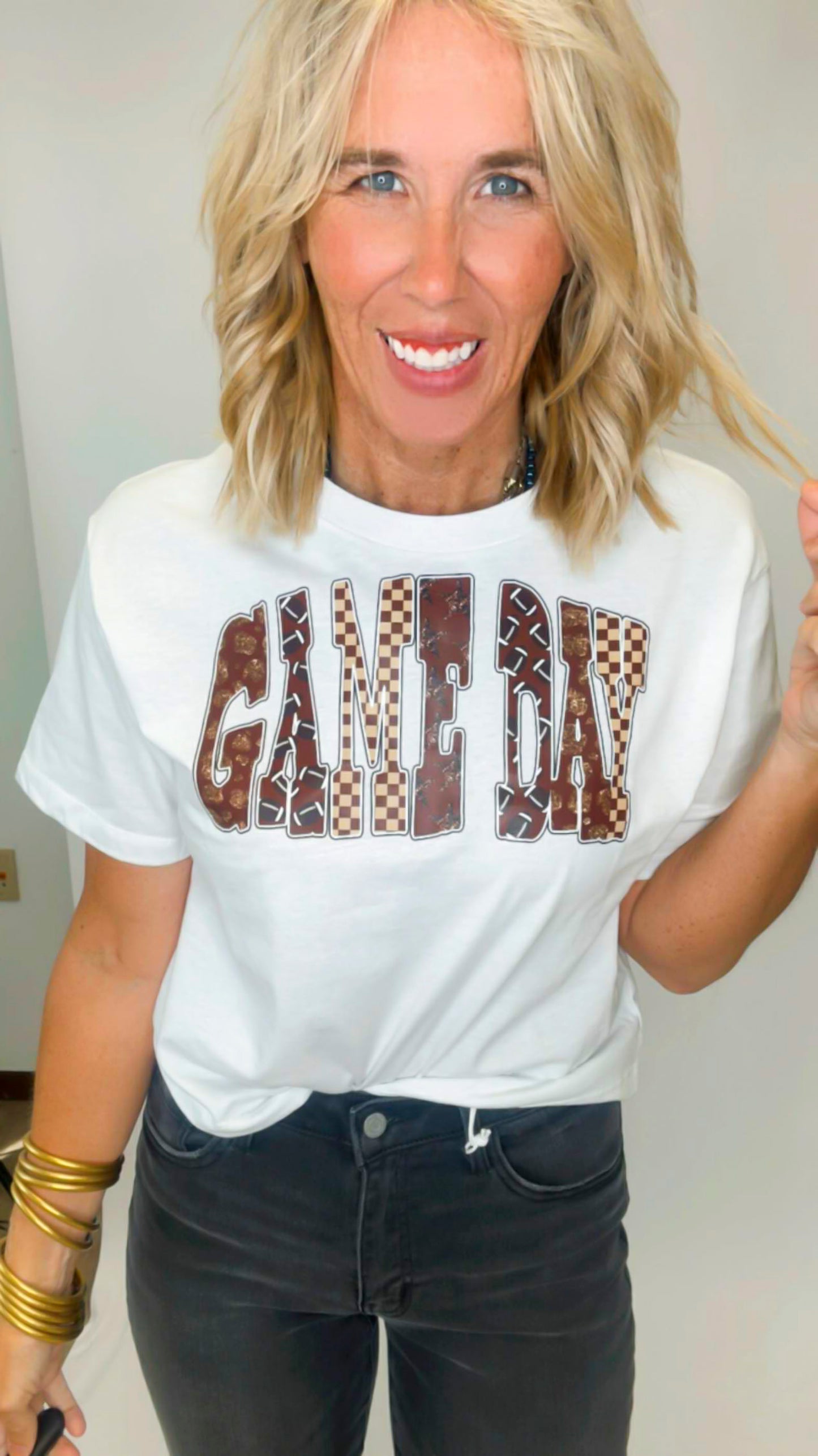White GAMEDAY Fine Jersey Boxy Graphic Tee