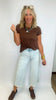 High Rise Crop Denim Gaucho Pants | Kan Can