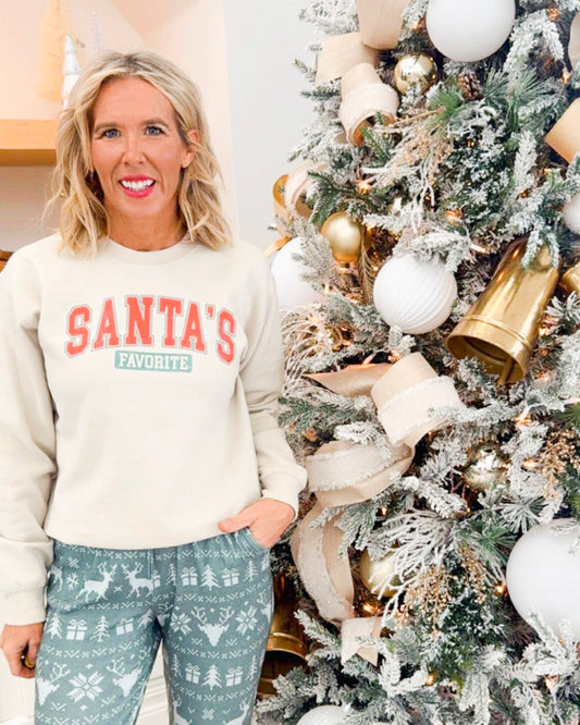 Santa's Favorite Crewneck Graphic Sweatshirt