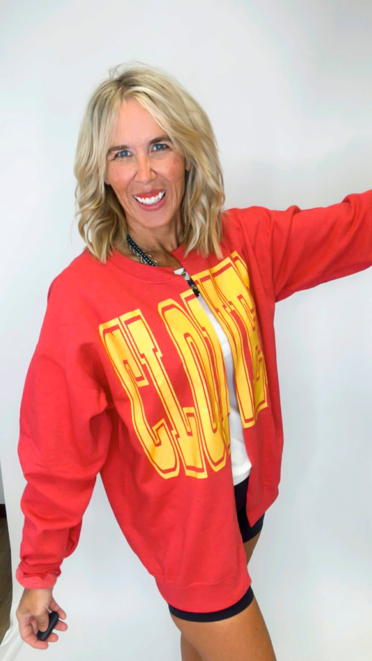 CYCLONES State Hand Cut Sweatshirt Cardigan
