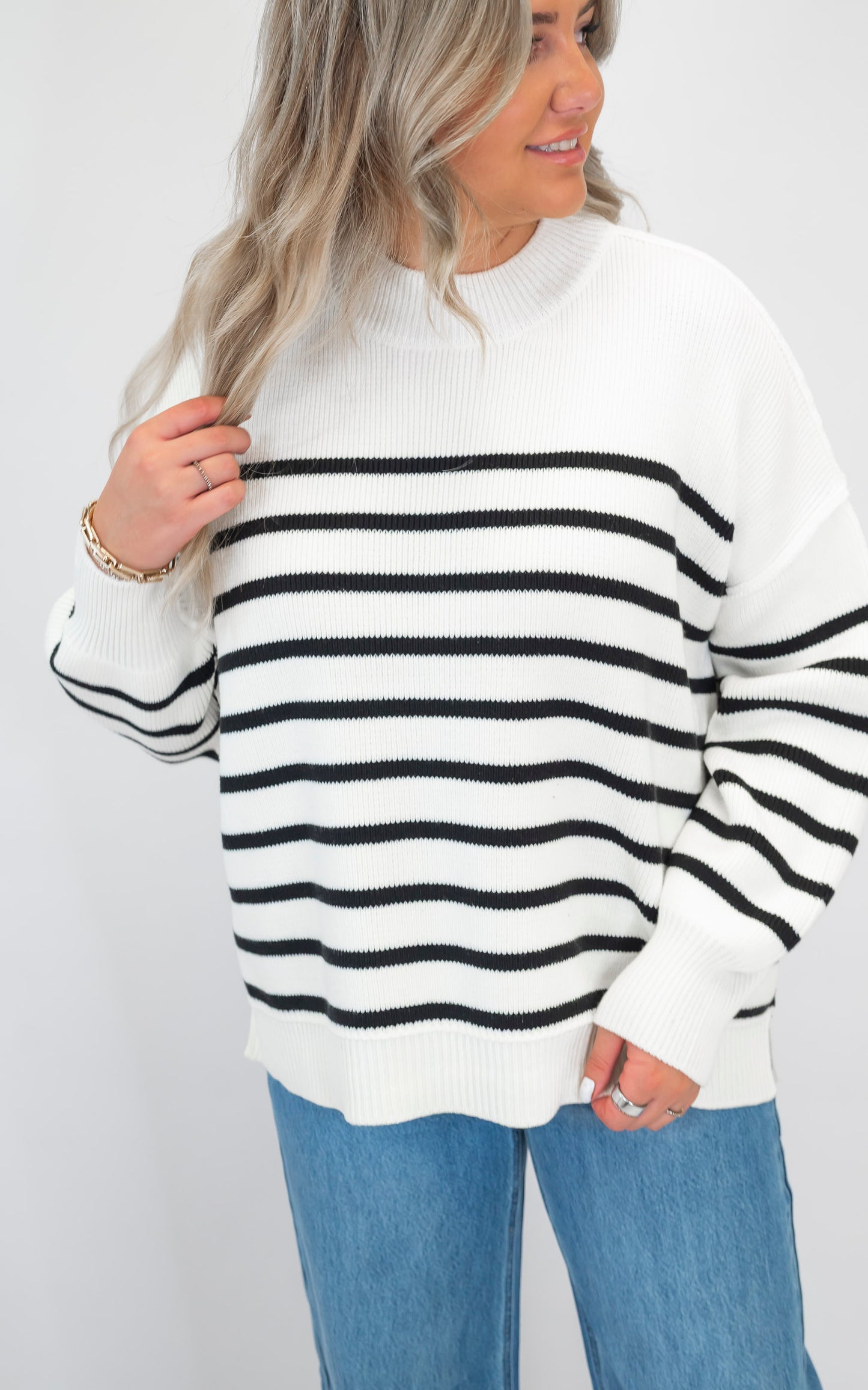 The Tessa Exposed Seam Striped Oversized Sweater | Zenana (8 COLORS) *DEAL*