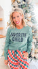 Heather Green Favorite Child Crewneck Graphic Sweatshirt
