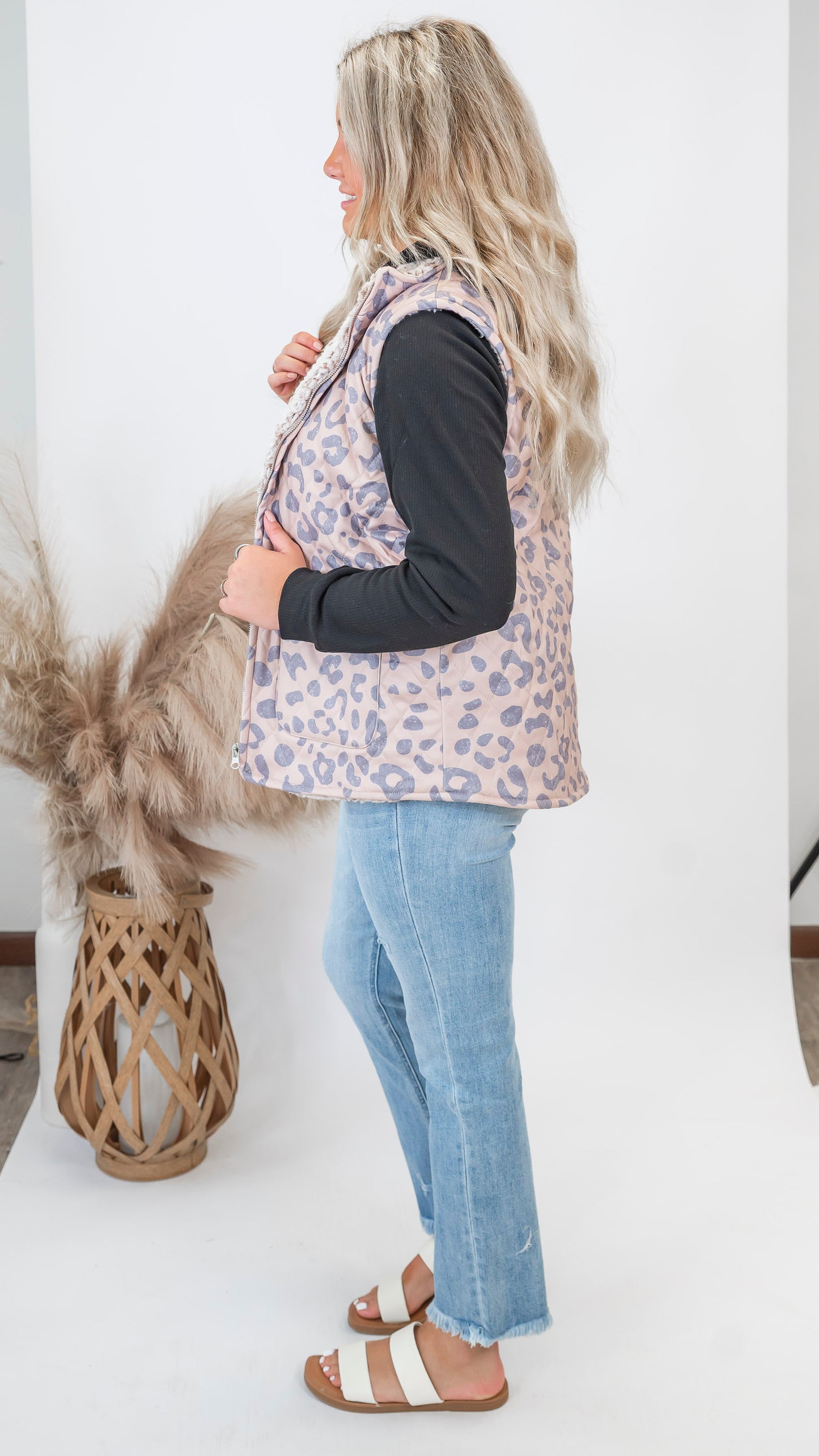 Leopard Fleece Vest | Salty Wave
