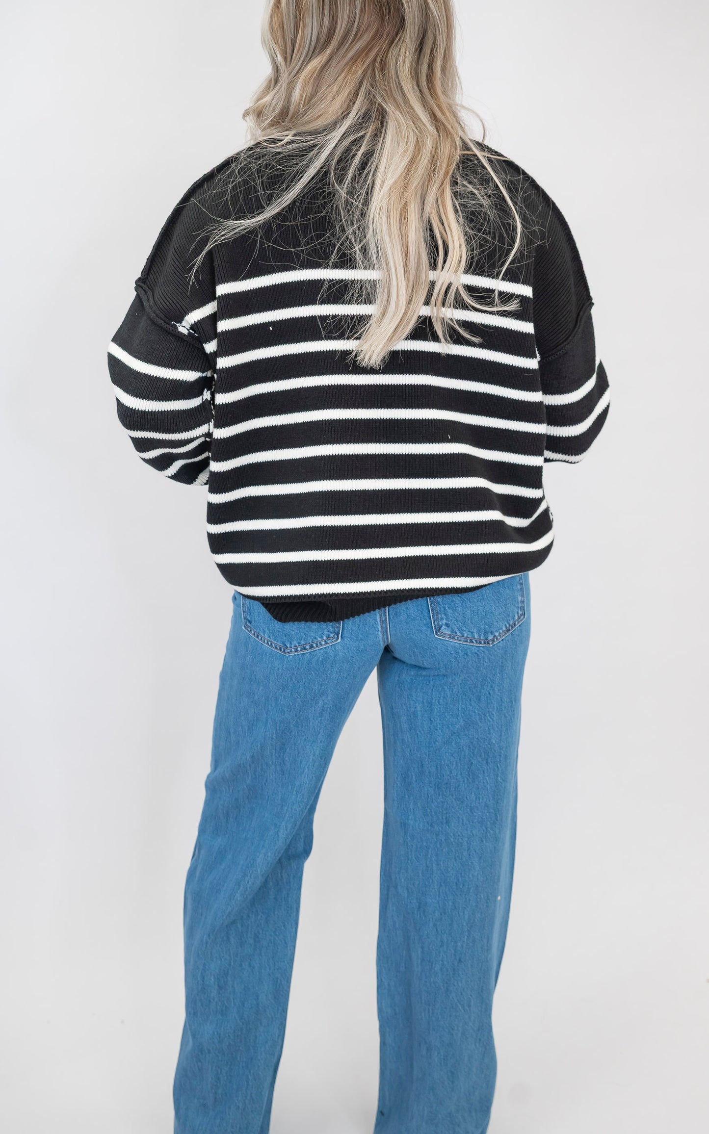The Tessa Exposed Seam Striped Oversized Sweater | Zenana (8 COLORS) *DEAL*