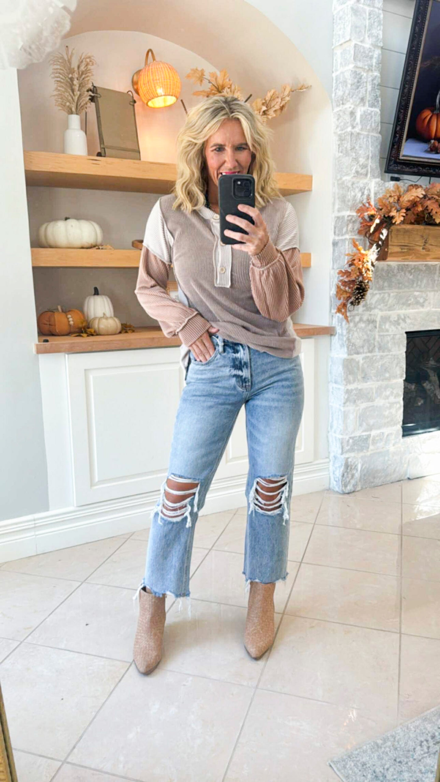 Amalias Rib Long Sleeves Top (2 COLORS)