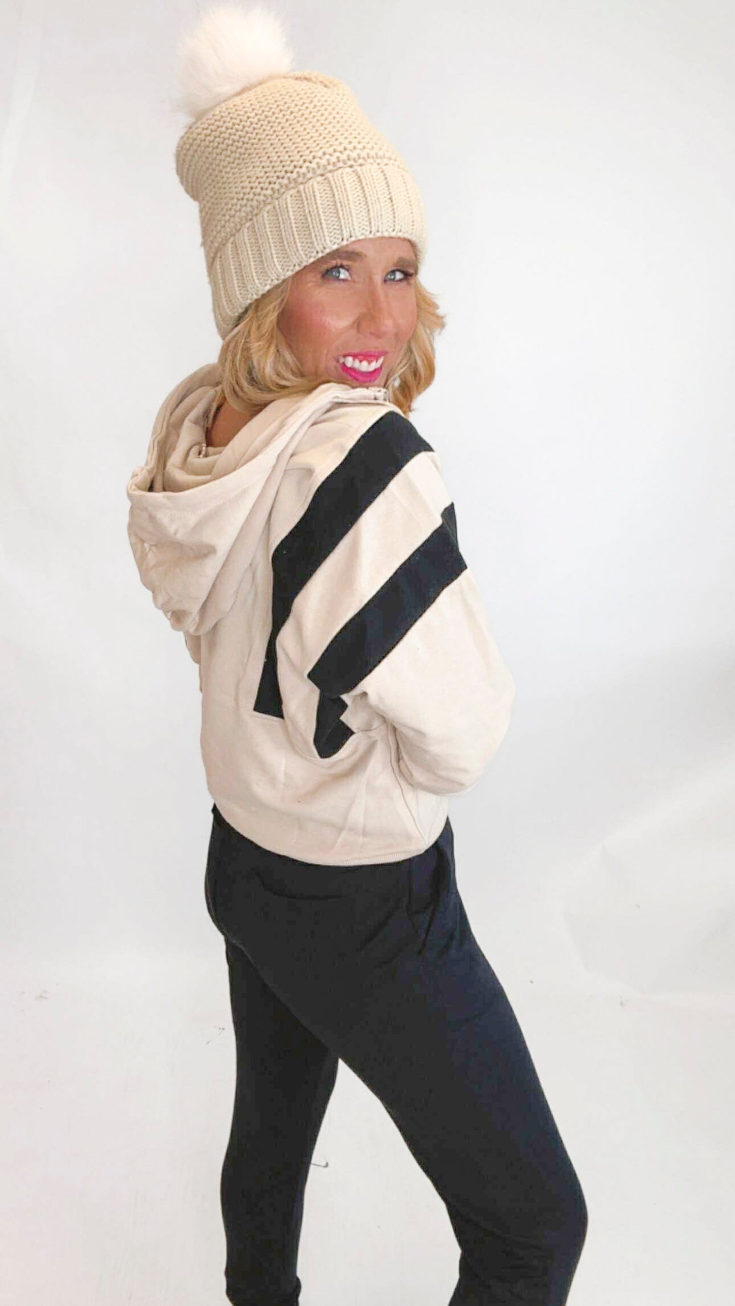 Colorblock Half Zip Up Hoodie Sweatshirt