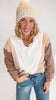 French Terry Color Block Collar Sweatshirt Top