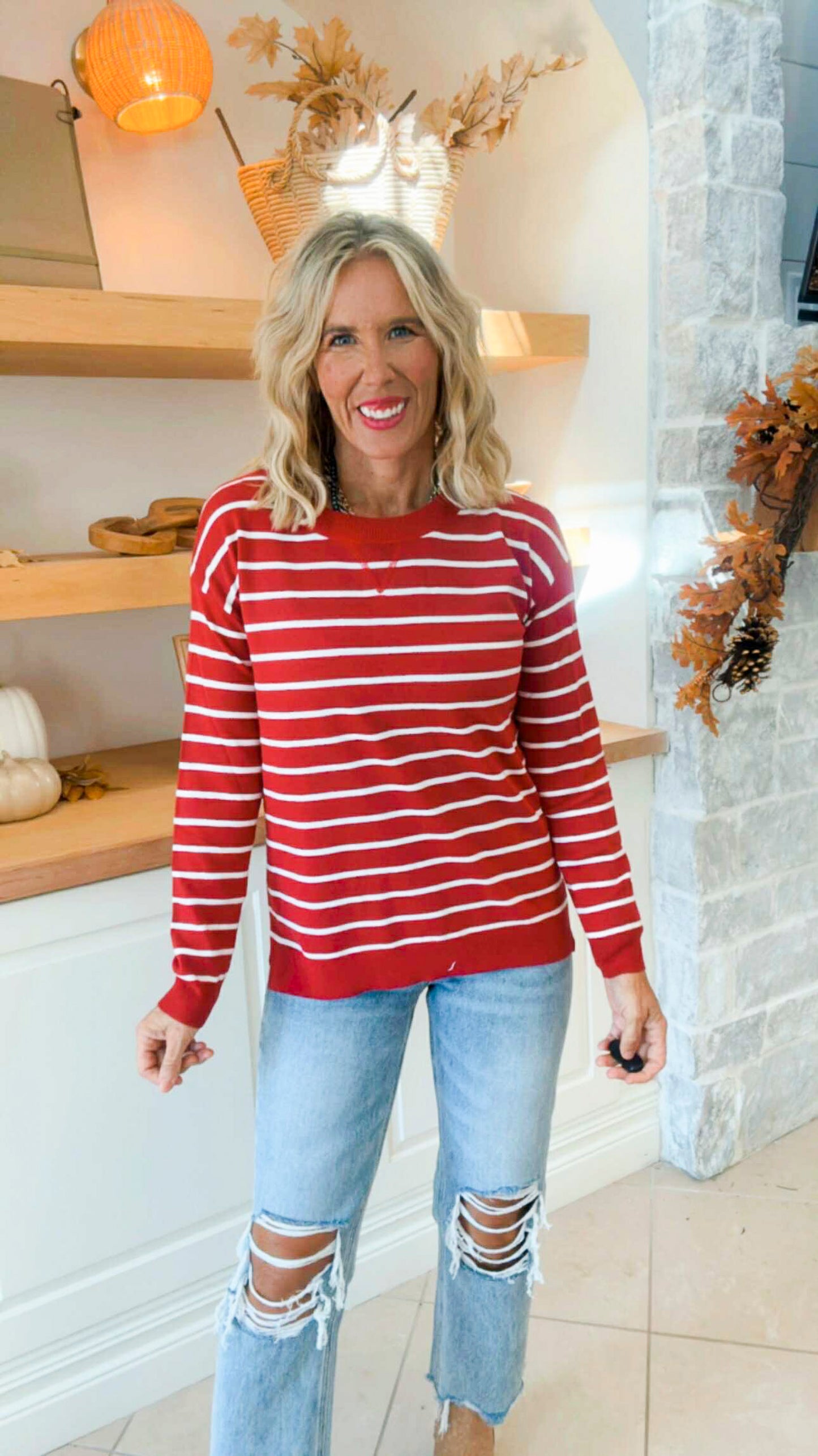 Striped Long Sleeve Everyday Pullover Sweater (2 COLORS)