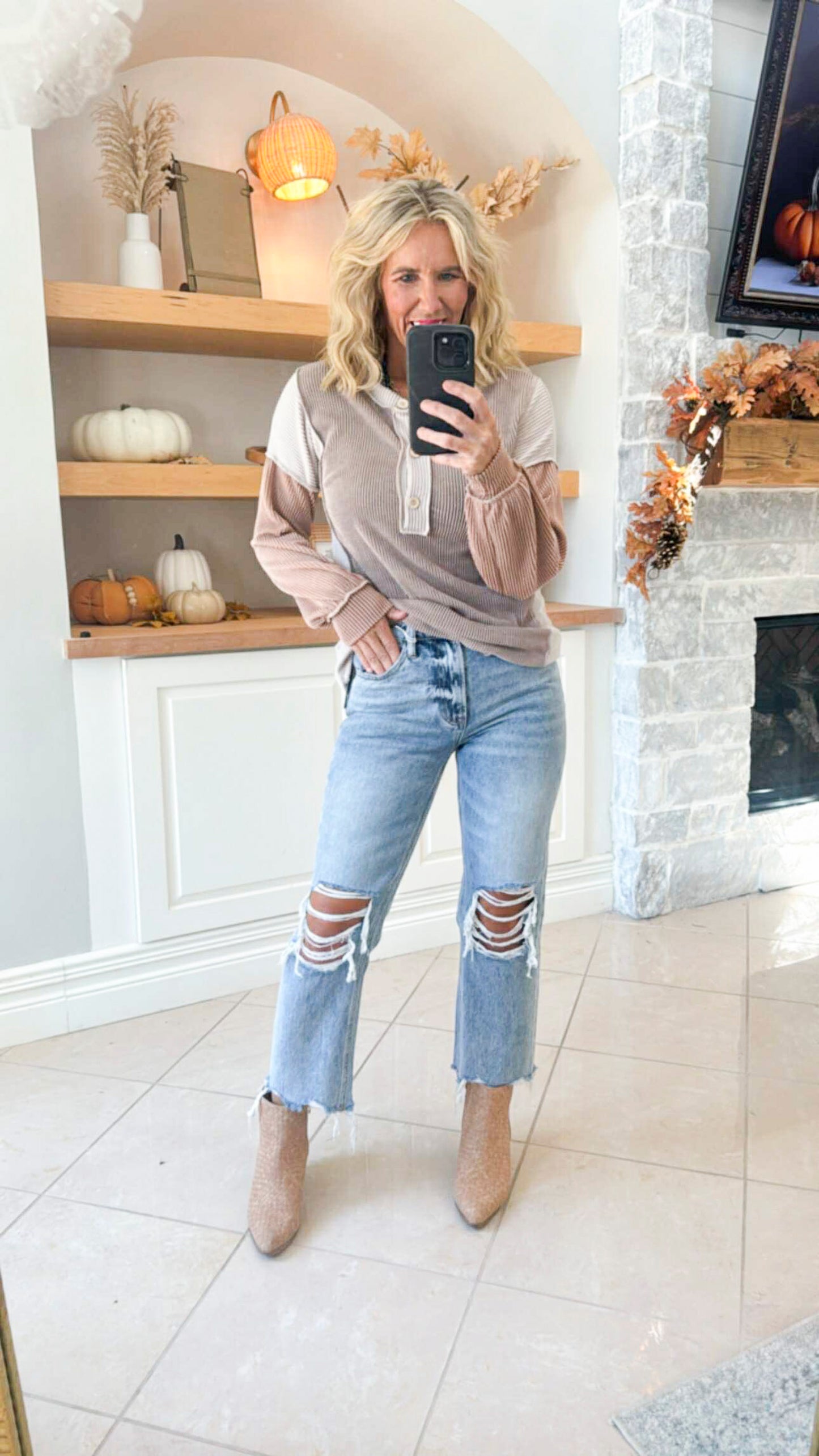 90s Vintage Crop Straight Distressed Denim Jean | VERVET