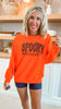Spooky Season Crew Neck Graphic Sweatshirt - Orange - Final Sale
