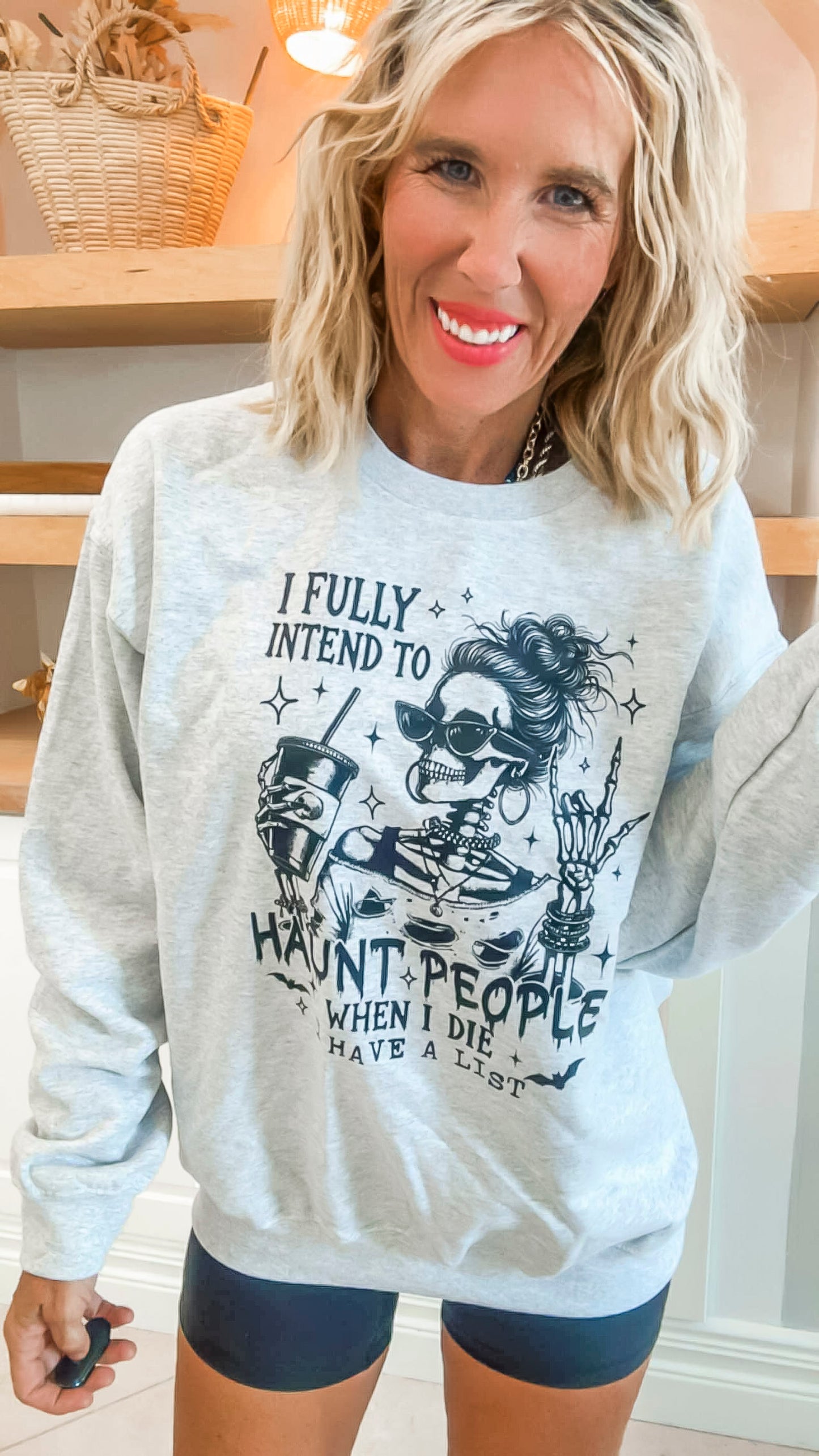 I Fully Intend to Haunt Crew Neck Graphic Sweatshirt