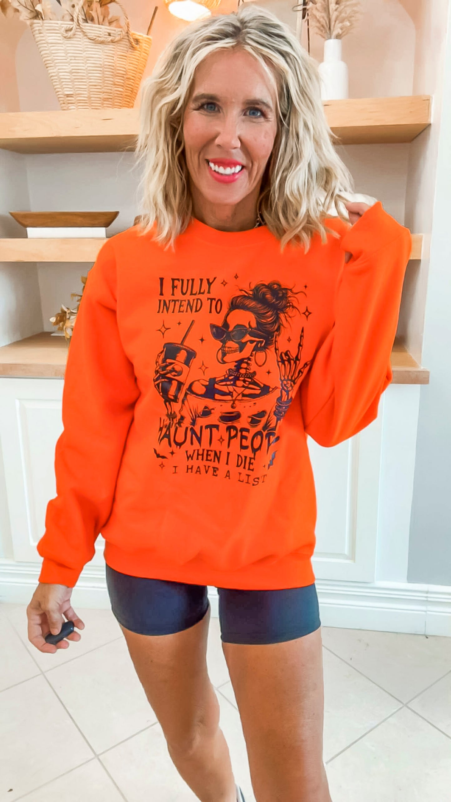 I Fully Intend to Haunt Crew Neck Graphic Sweatshirt