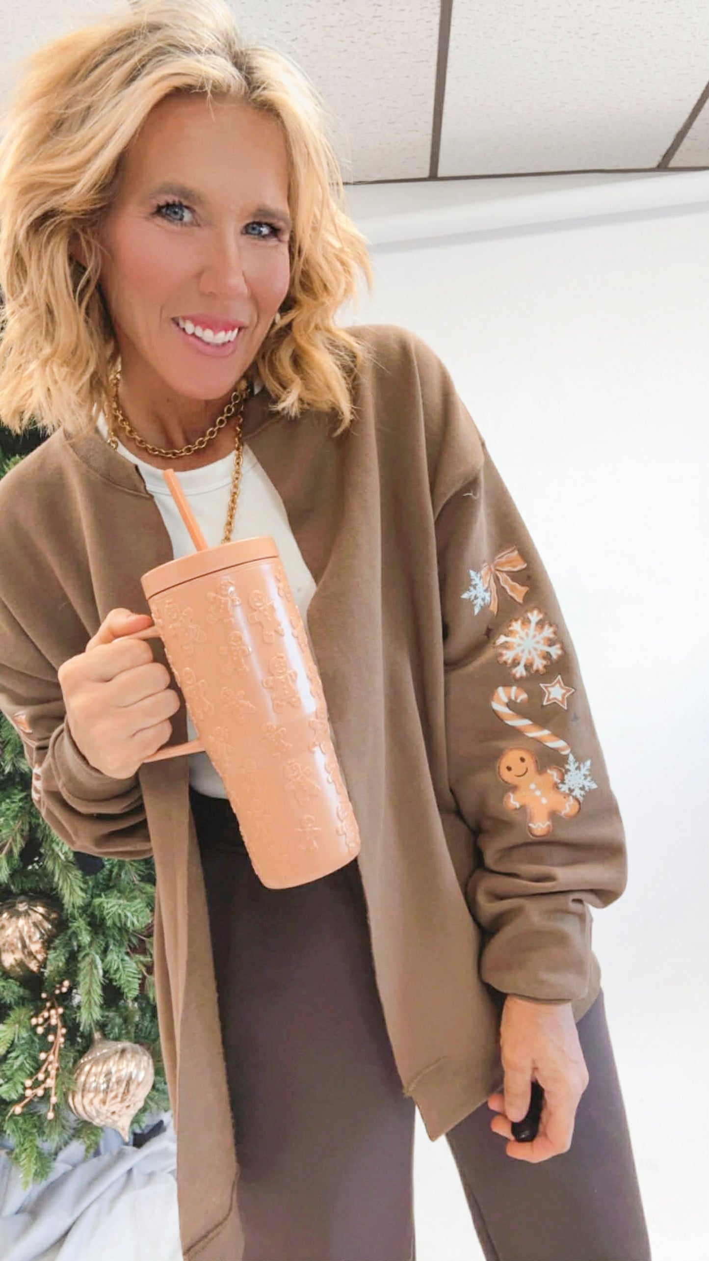 Gingerbread Custom Sweatshirt Cardigan - DEAL