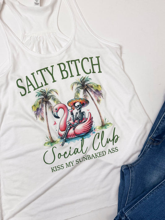Salty Bitch Social Club Graphic Racerback Tank Top | AS IS *FINAL SALE