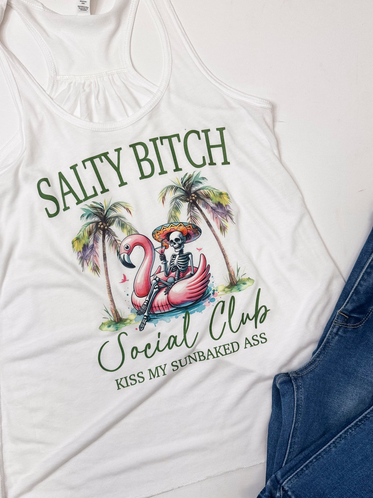 Salty Bitch Social Club Graphic Racerback Tank Top | AS IS *FINAL SALE