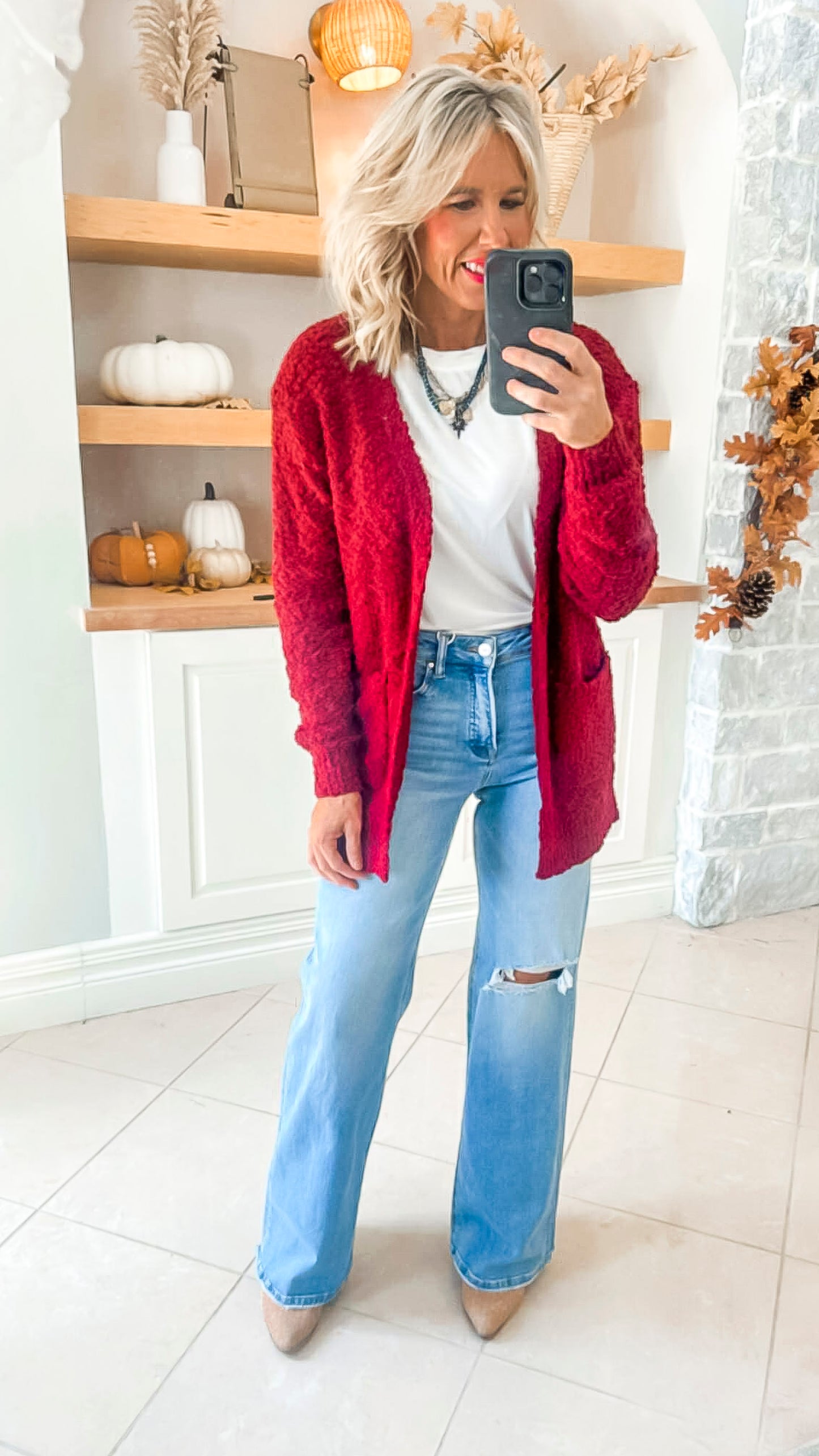 The Jennifer Popcorn Sweater Cardigan With Pockets | Zenana (8 COLORS) *DEAL*