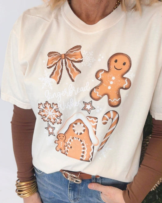 Gingerbread Wishes Garment-Dyed Graphic T-shirt | Comfort Colors *DEAL*