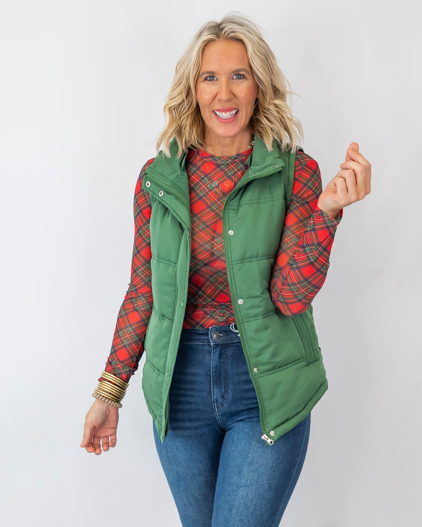 Marlie Holiday Plaid Mesh Top | SALTY WAVE *PREORDER - START SHIP LATE NOVEMBER