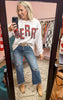 Plaid Merry Lettering Christmas Fleece Sweatshirt | BIBI *LA LIVE PREORDER