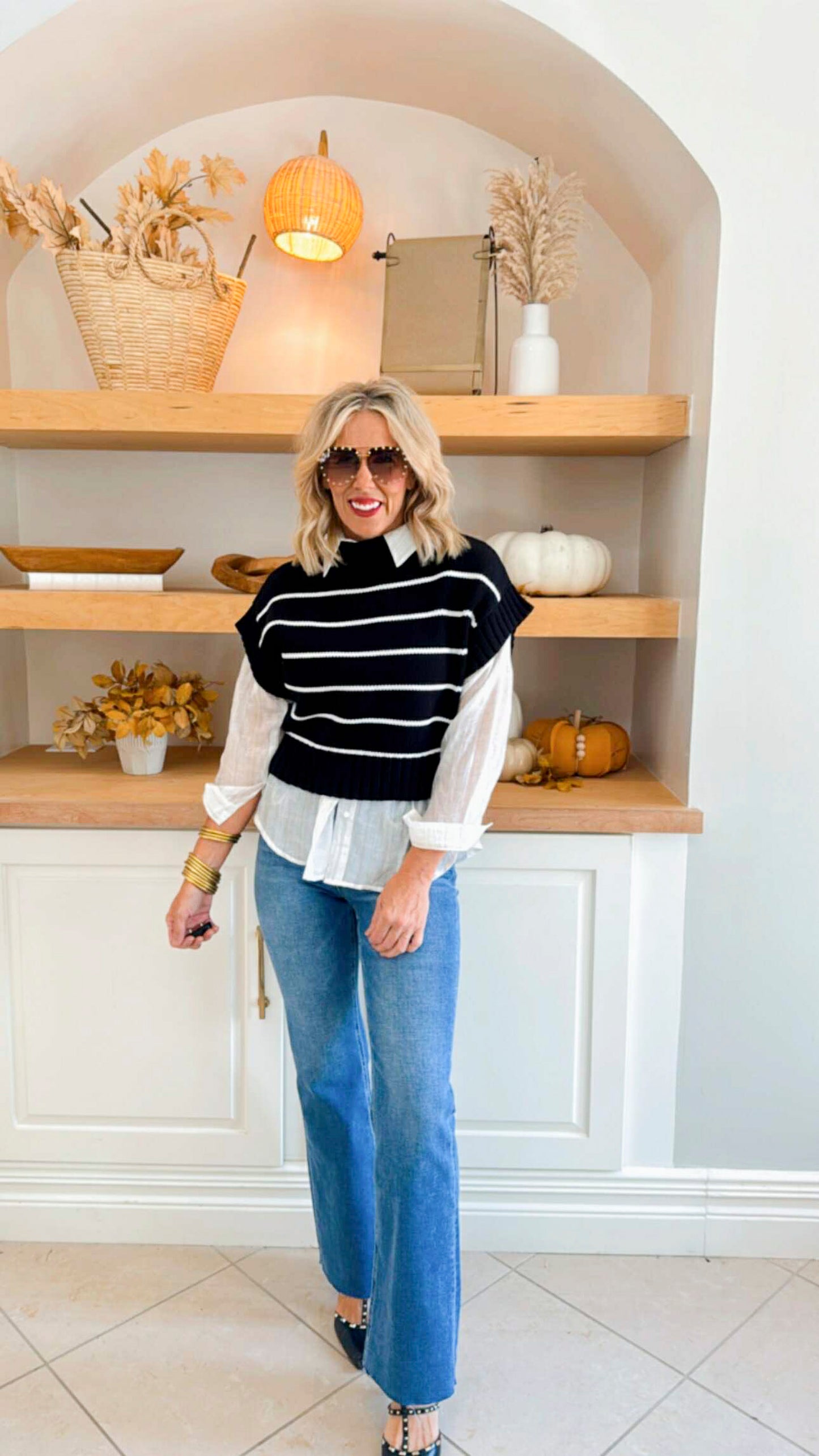 The Kylie Striped Cropped Mock Neck Sweater | Zenana (4 COLORS) *DEAL*