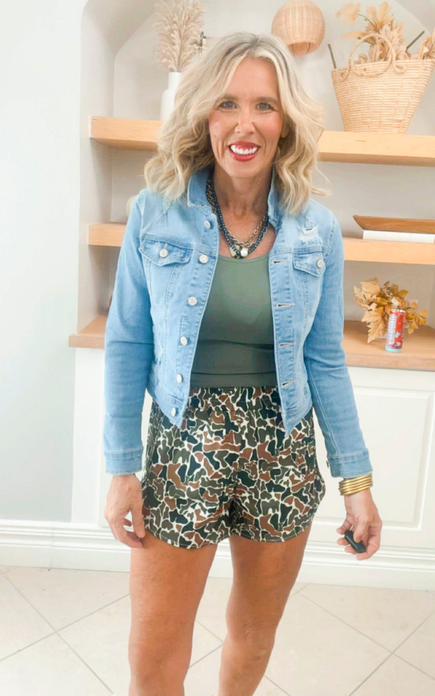 Wide Waistband Camouflage Active Shorts