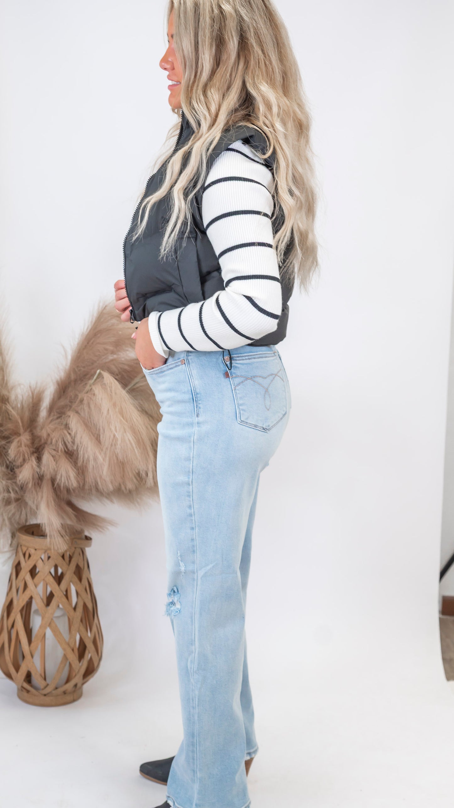 Cropped Vest With Adjustable Drawstrings (4 COLORS) *DEAL*