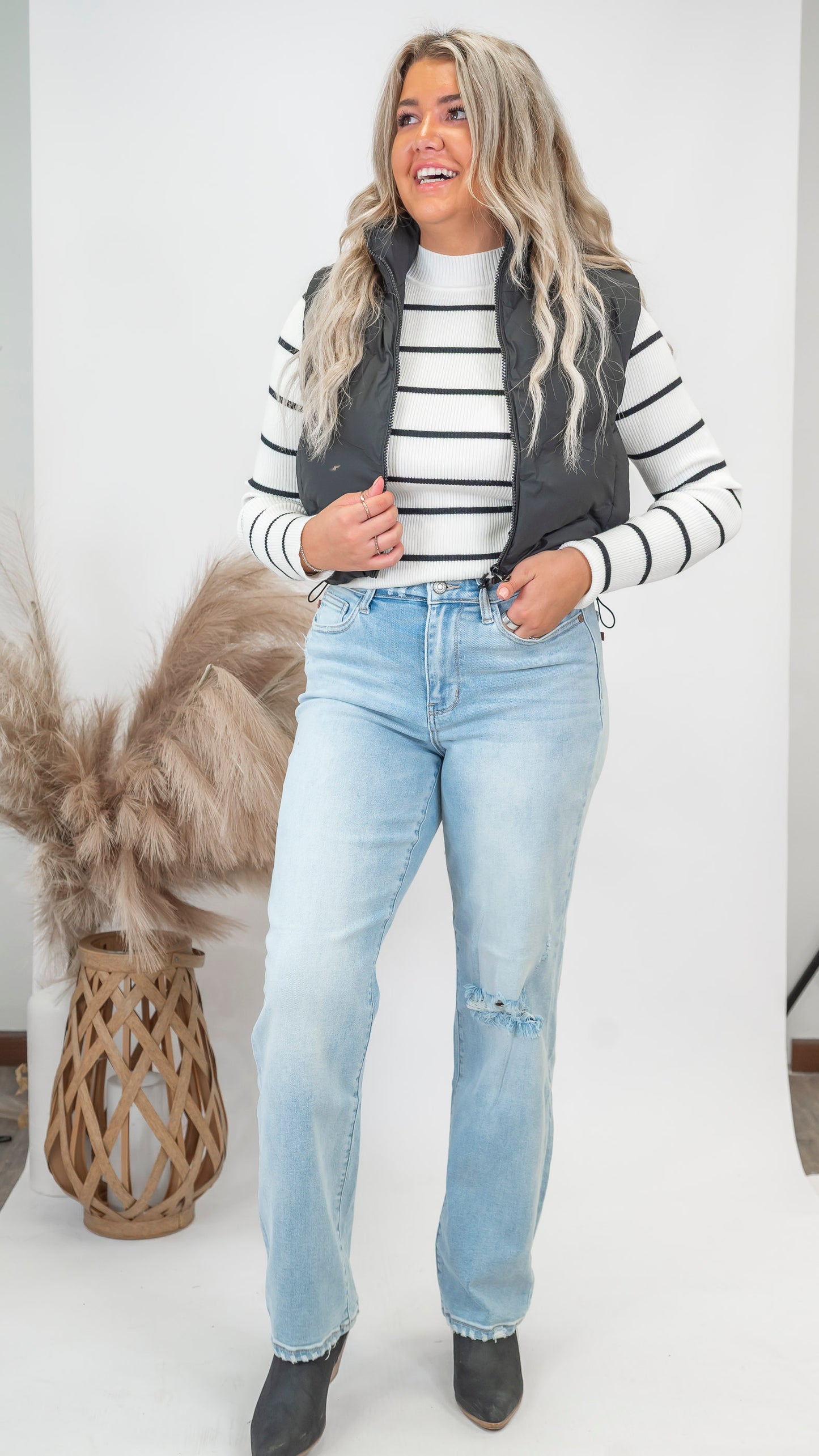 Cropped Vest With Adjustable Drawstrings (4 COLORS) *DEAL*