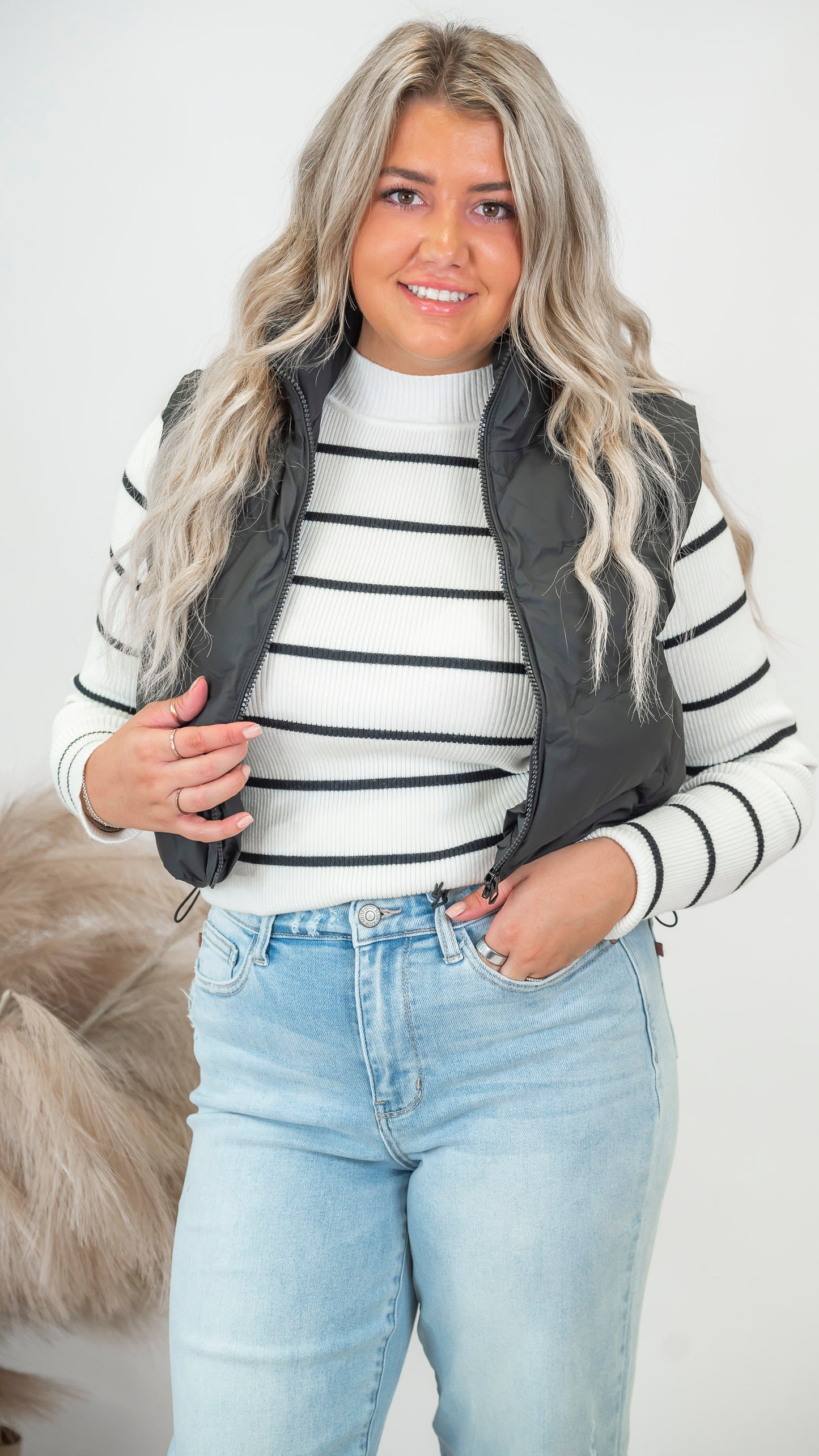 Cropped Vest With Adjustable Drawstrings (4 COLORS) *DEAL*