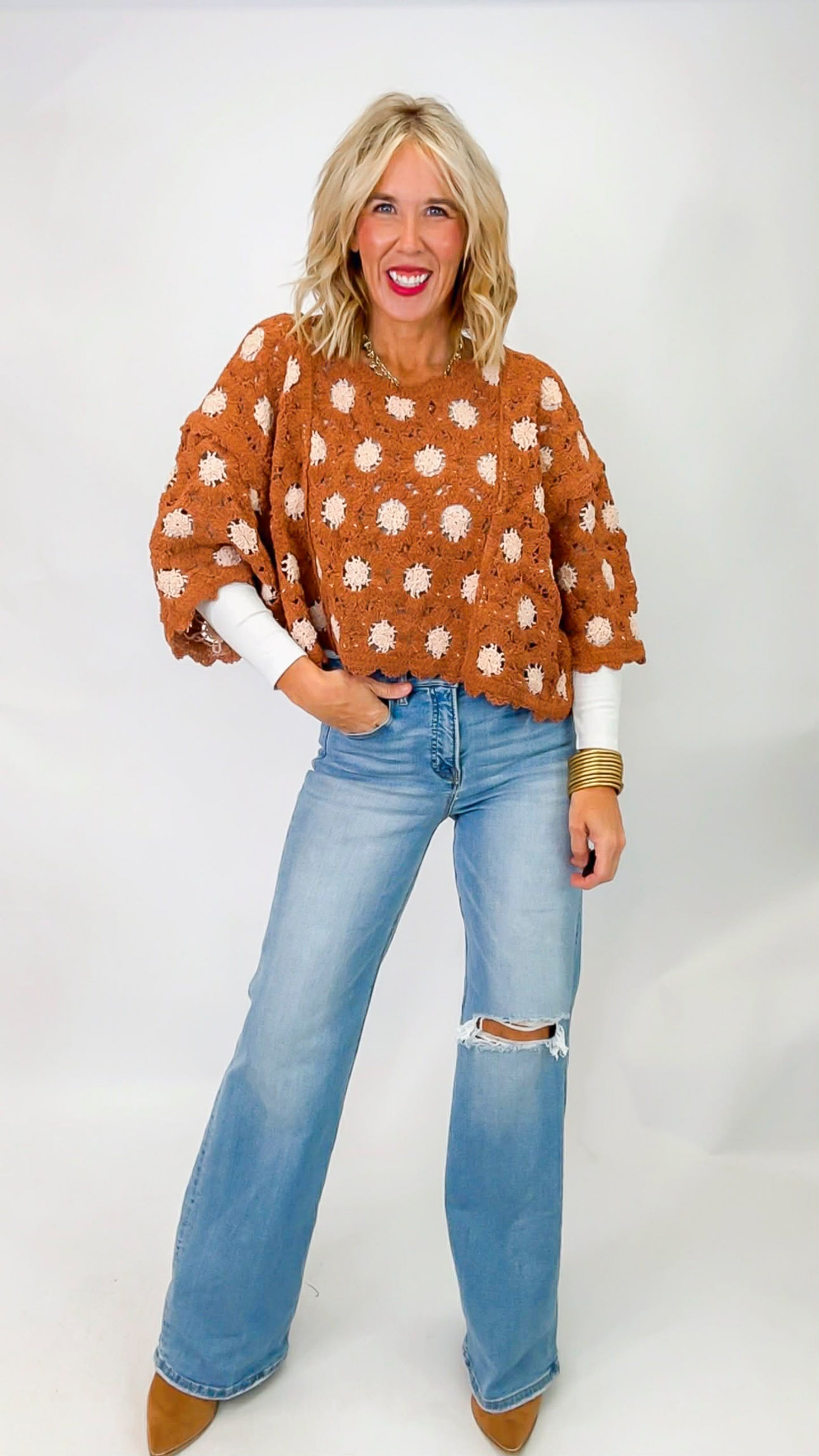 Rustic Charm Crochet Top | POL