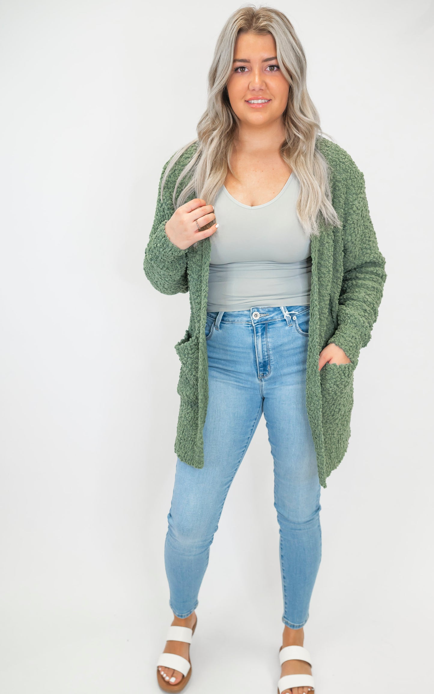 The Jennifer Popcorn Sweater Cardigan With Pockets | Zenana (8 COLORS) *DEAL*