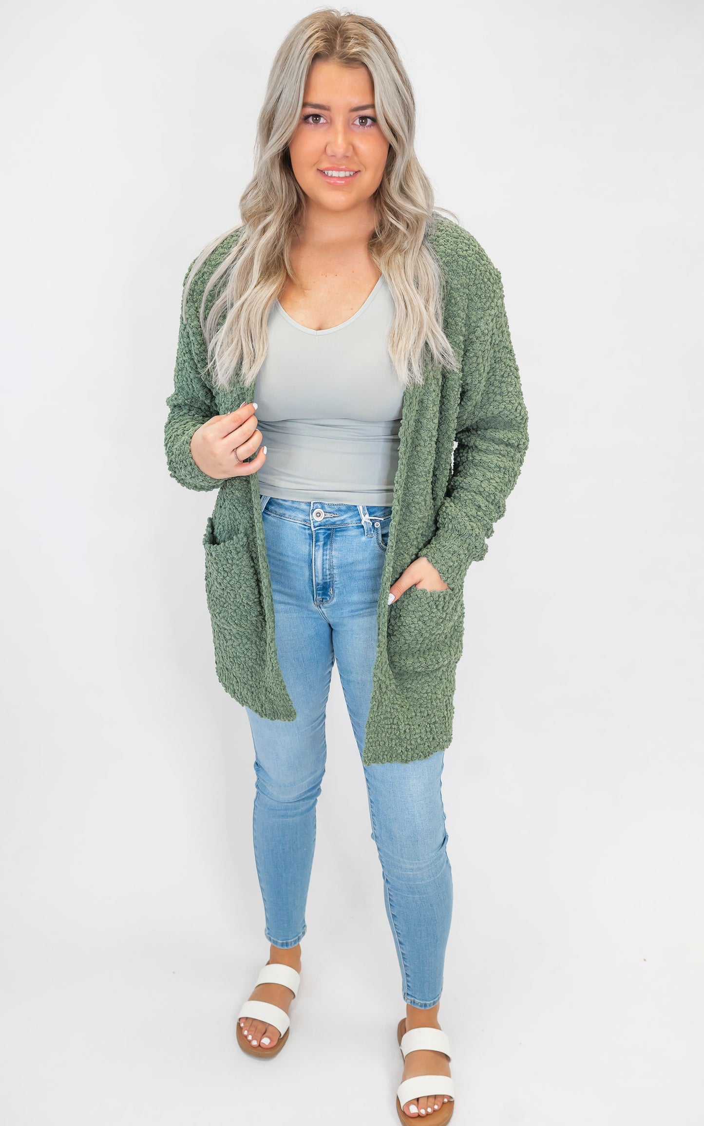 The Jennifer Popcorn Sweater Cardigan With Pockets | Zenana (8 COLORS) *DEAL*