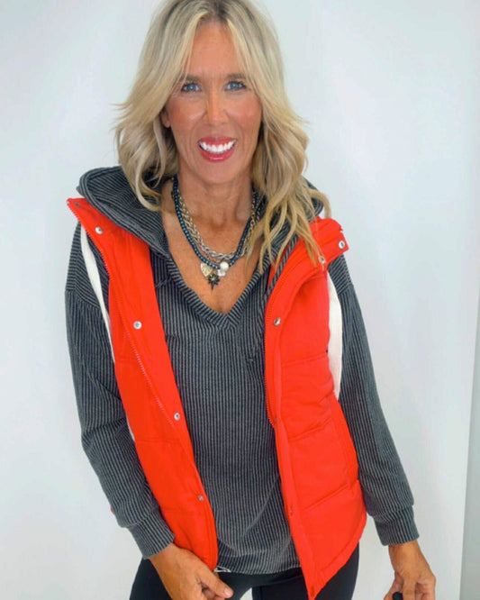 Red Switch Puffer Vest w/ 2 Detachable Hoodies | SALTY WAVE *DEAL* START SHIP DATE: LATE NOV