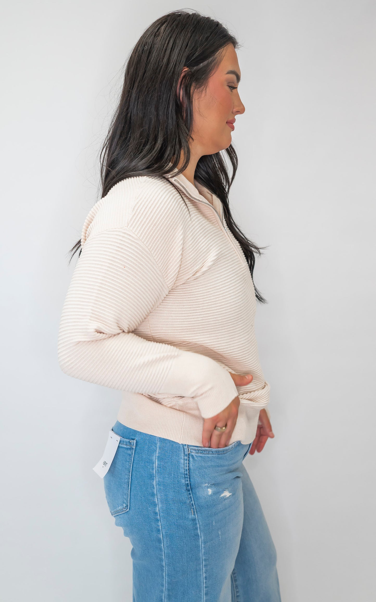 On Repeat Cream Half-Zip Pullover | SALTY WAVE *DEAL