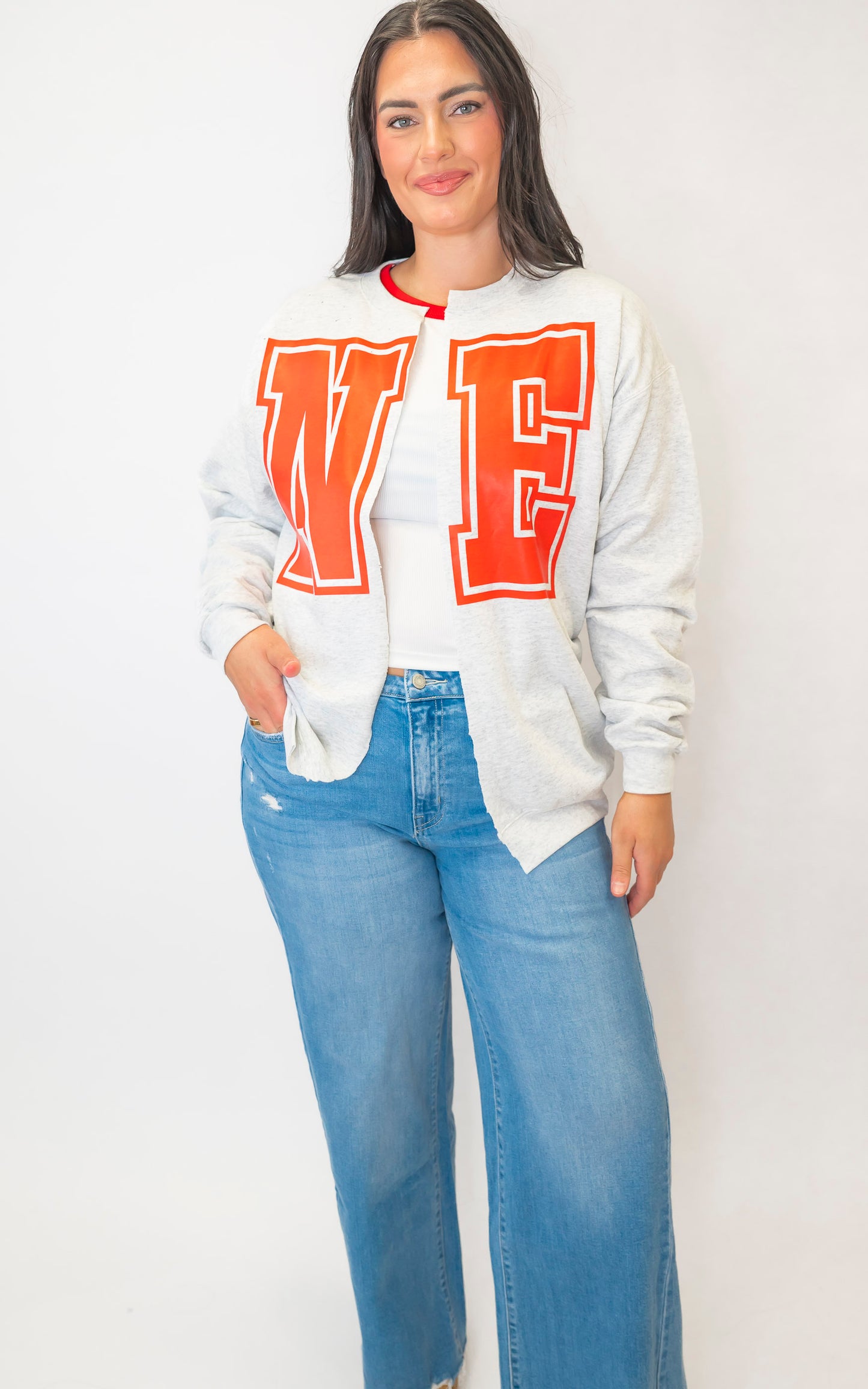 NE (Nebraska) State Custom Sweatshirt Cardigan**
