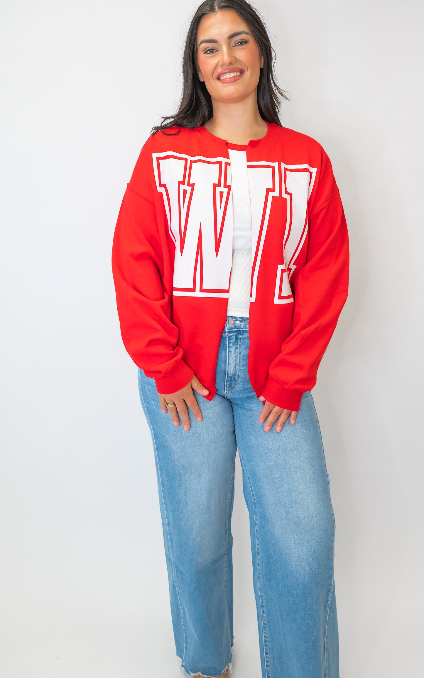 WISCONSIN State Custom Sweatshirt Cardigan