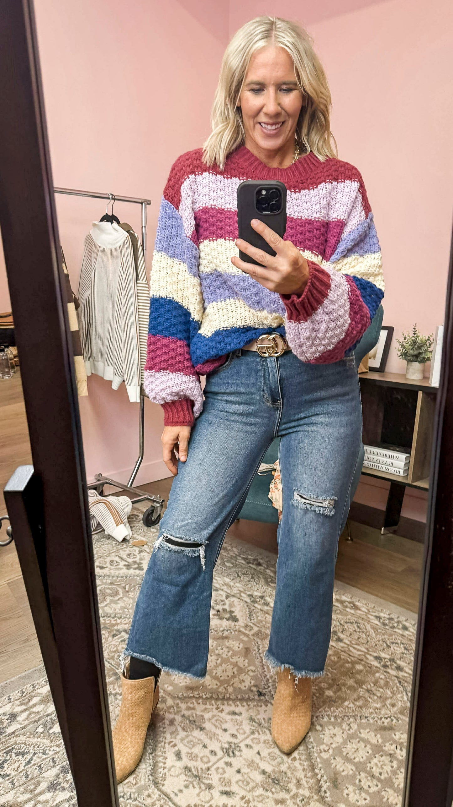 Stripes Color Block Chunky Sweater Pullover (5 COLORS) | BIBI *LA LIVE PREORDER