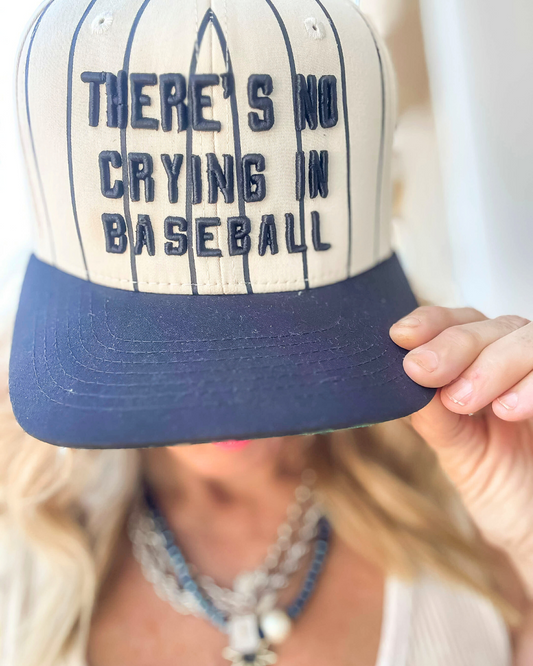 There's No Crying in Baseball Natural Stripe 2-Tone Trucker Hat