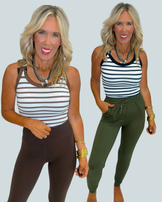 Stripe Racerback Tank Top ( 2 COLORS)