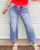 Mid Rise Tummy Control  Wide Leg Denim Jean | MICA