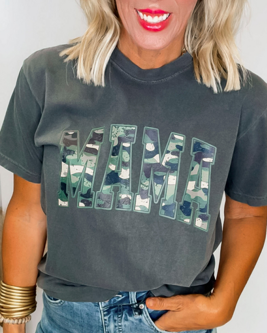 MAMA Camo Garment Graphic T-shirt
