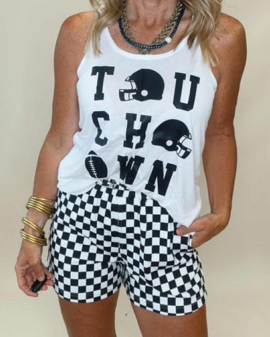 TOUCHDOWN Graphic Racerback Tank Top