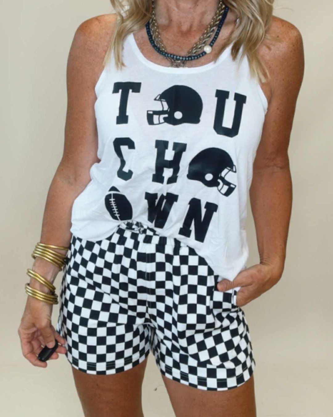 TOUCHDOWN Graphic Racerback Tank Top