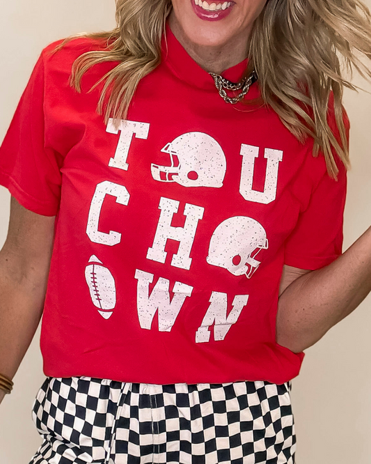 Red TOUCHDOWN Garment Graphic T-shirt