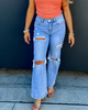 Ashland Straight Leg Distressed Denim Jean | Blakeley Jeans**